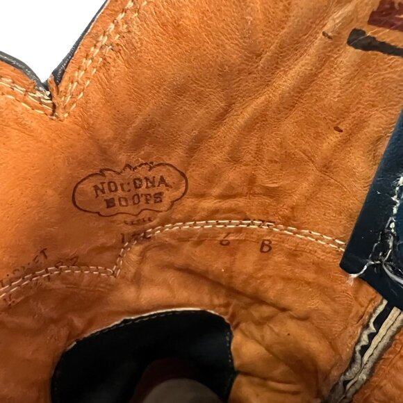 Vintage Nocona Steel Blue Leather Cowboy Boots Womens Size 6B Western Ranch - Picture 3 of 9